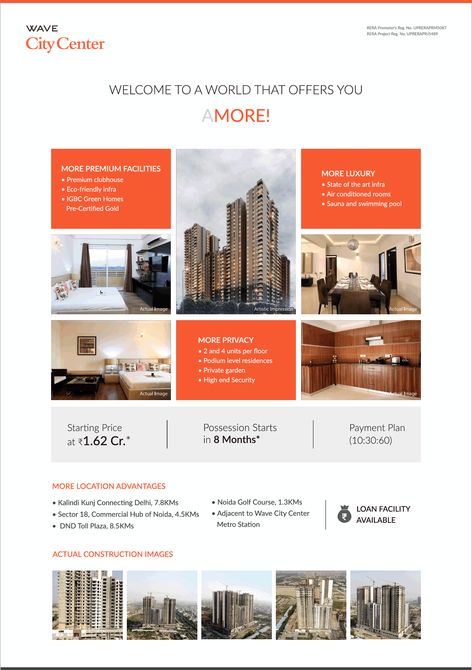 Book 2/3/4 bedrooms at Rs 1.62 Cr. at Wave City Center Amore in Noida Update